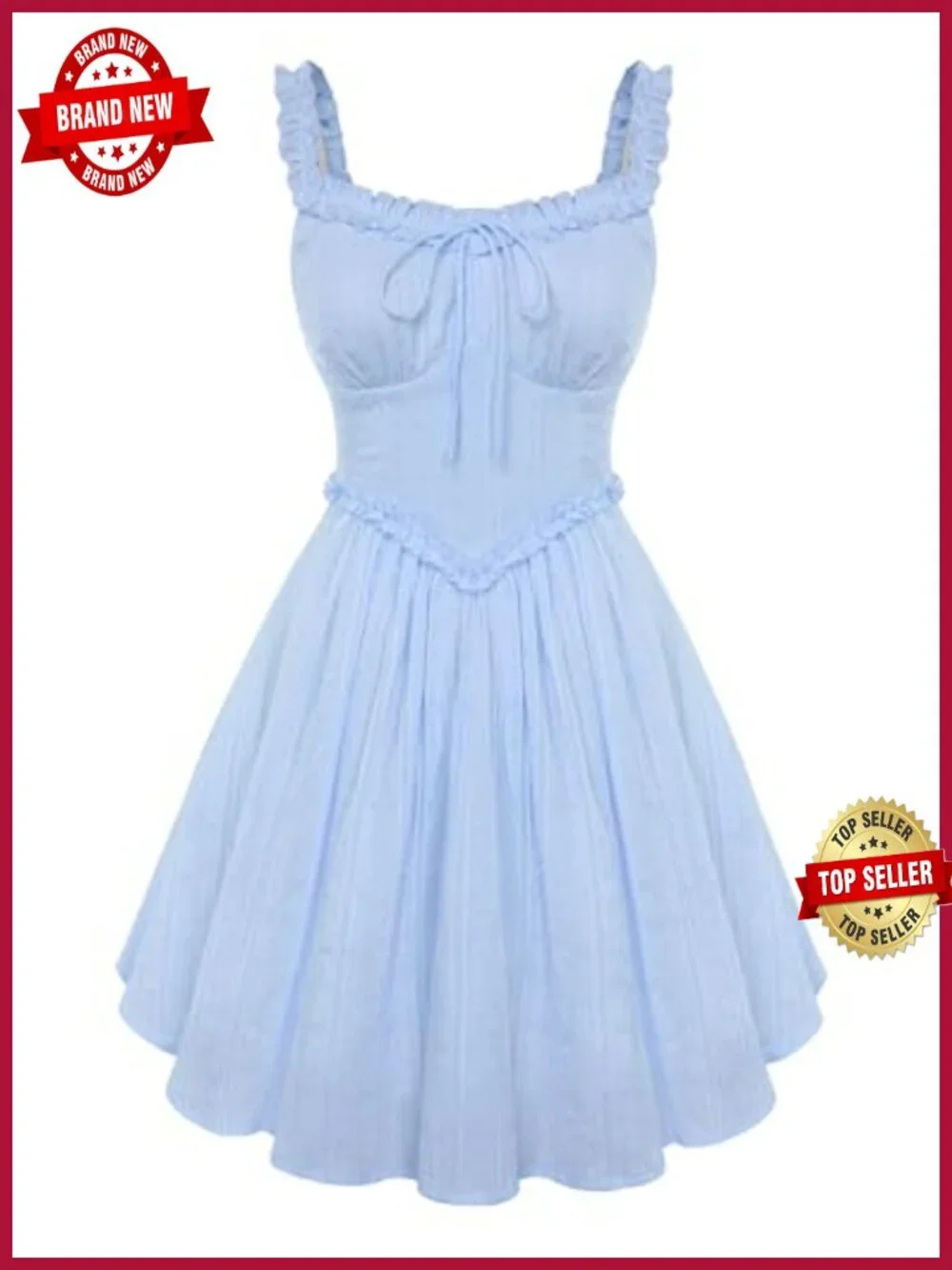 Scarlet Darkness Corset Mini Dress Cotton Sleeveless A-Line Smocked Back